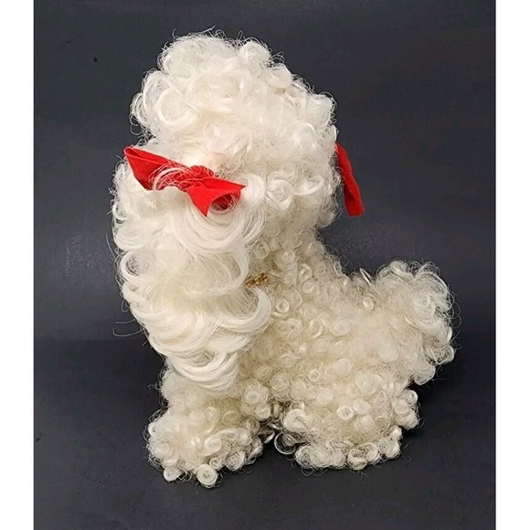Vtg Rare Lulu Wiggy Doggy Poodle Stuffed Animal Curly Hair Synthetic Fiber 8" L - Picture 3 of 12